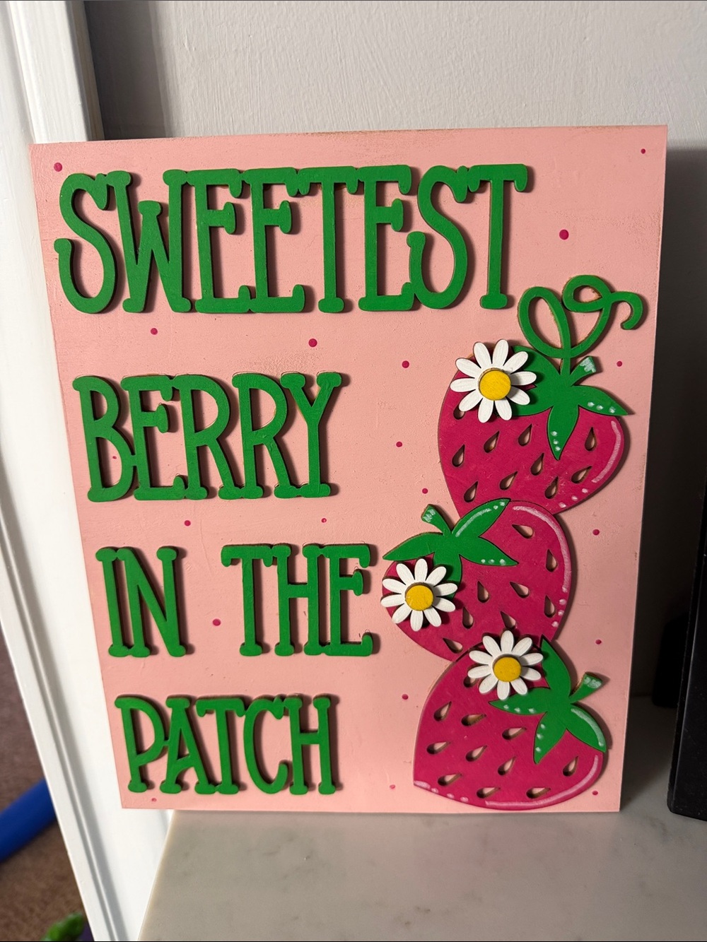 Sweetest Berry in the Patch Wall Decor — Pink & Green